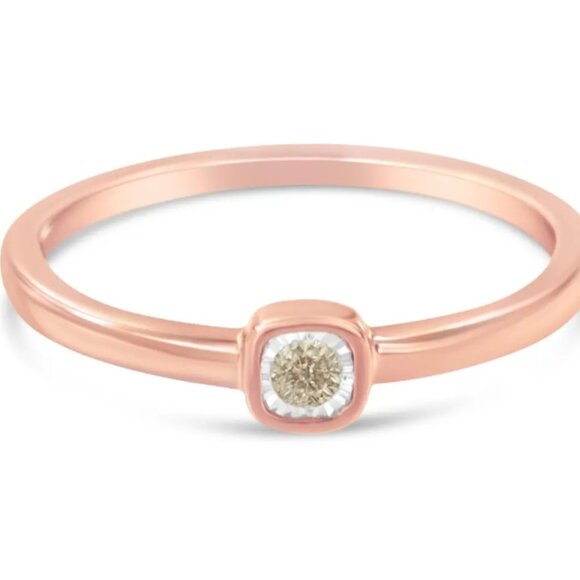 EUC 14k Gold Round .05ct Diamond Miracle Set Ring - Picture 4 of 4